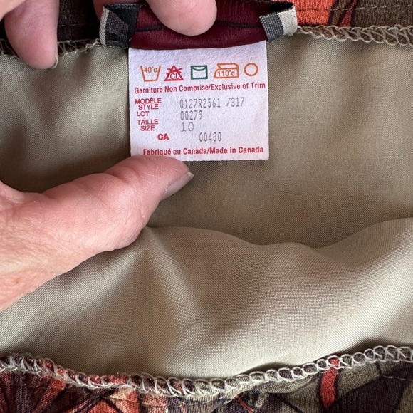 Vintage Pierre Cardin Femme Tropical Floral Faux Wrap Midi Skirt Made in Canada - Picture 6 of 8